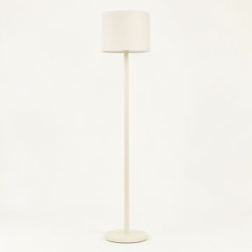 Elm Branch Floor Lamp With A Plain Fabric Shade - Ivory (synthetic illustration; no displayed measurements)