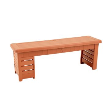 Flint Bend Narrow Outdoor Storage Bench - Terracotta