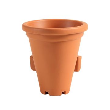 Hill Brook Empty Railing Planter With Integral Brackets - Terracotta