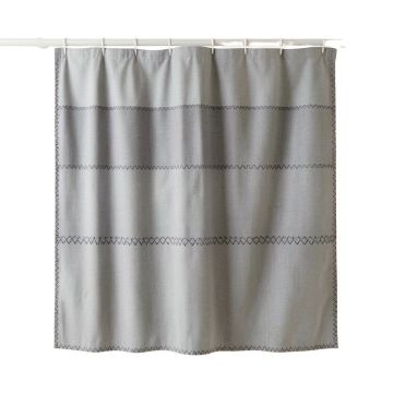 Briar Dale Shower Curtain Hanging Flat From A Plain Rod - Gray