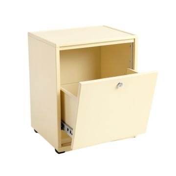 Clay Dale Freestanding Pull-Out Hamper Cabinet - Cream