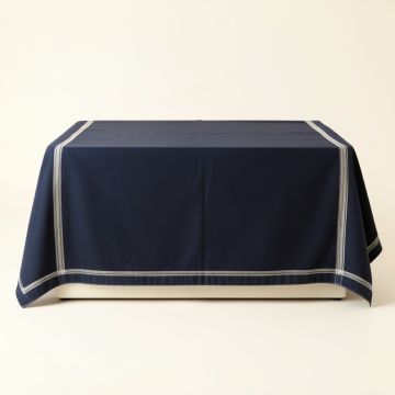 Pine Falls Flat Bed Sheet - Navy (synthetic illustration; no displayed measurements)