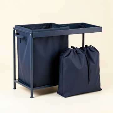 Flint Bluff Laundry Sorting Station With Plain Removable Bags - Navy (synthetic illustration; no displayed measurements)