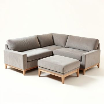 Schafer 123.5 '' Wide Microfiber/Microsuede Left Hand Facing Modular Corner Sectional With Ottoman (synthetic illustration; no displayed measurements)
