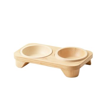 Birch Canyon Pet Feeding Stand With Two Plain Empty Bowls - Ivory