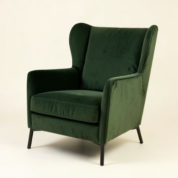 Barry 30 '' Wide Velvet Wingback Chair (synthetic illustration; no displayed measurements)
