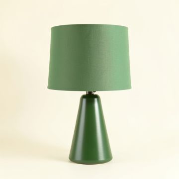 Brook Branch Table Lamp With A Plain Fabric Shade - Green (synthetic illustration; no displayed measurements)