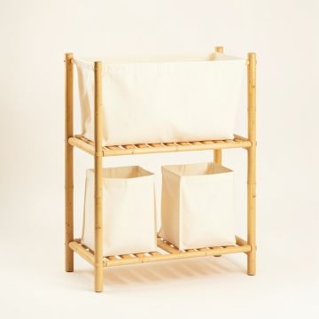 Hill Crest Laundry Sorting Station With Plain Removable Bags - Cream (synthetic illustration; no displayed measurements)