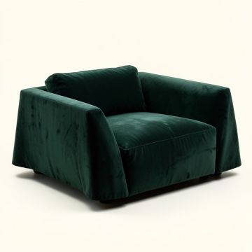 Elissa 74 '' Velvet Flared Arm Settee (synthetic illustration; no displayed measurements)