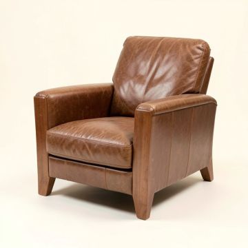 Cliffjumper 25 '' Wide Top Grain Leather Lounge Chair (synthetic illustration; no displayed measurements)