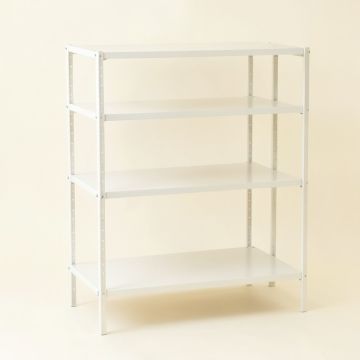 Maple Arc Empty Seed-Starting Shelving Unit Without Lights - White (synthetic illustration; no displayed measurements)