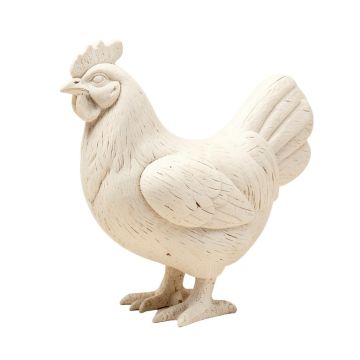 Malti Rustic Country Decor Hand Carved Chicken Sculpture