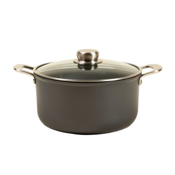 Ayesha Home Collection Hard-Anodized Nonstick Saucepan With Lid , 3-Quart