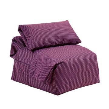 Indigo Stripe Like Horizontal Lines Modern Minimalist 70S 80S Inspired Duvet Cover Set