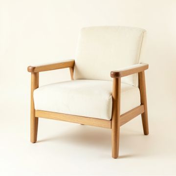 Alder Field Upholstered Armchair - Ivory (synthetic illustration; no displayed measurements)