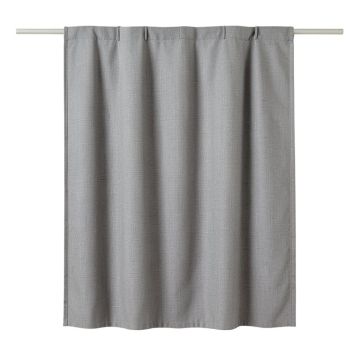Holly Crossing Shower Curtain Hanging Flat From A Plain Rod - Gray