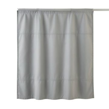 Oak Canyon Shower Curtain Hanging Flat From A Plain Rod - Gray