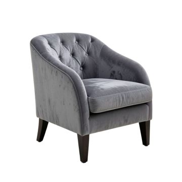 Konopka Tufted Velvet Upholstered Side Chair In Gray