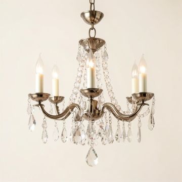 Negron 5 - Light Candle Style Empire Chandelier With Crystal Accent (synthetic illustration; no displayed measurements)