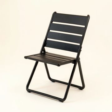 Harbor Branch Folding Outdoor Chair - Black (synthetic illustration; no displayed measurements)