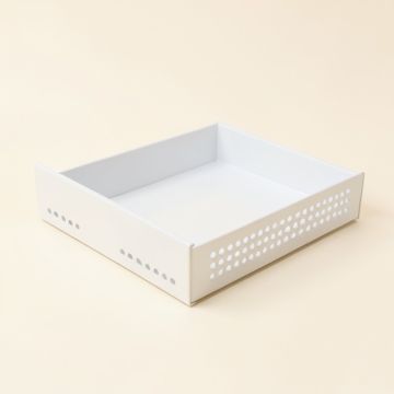 Meadow Brook Empty Under-Desk Cable Tray - White (synthetic illustration; no displayed measurements)