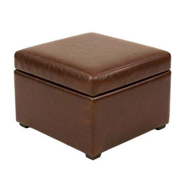 Gallup 28 '' Wide Faux Leather Square Cocktail Ottoman With Storage