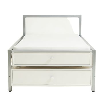 Wood Platform Bed With Two Drawers , Full ( White )