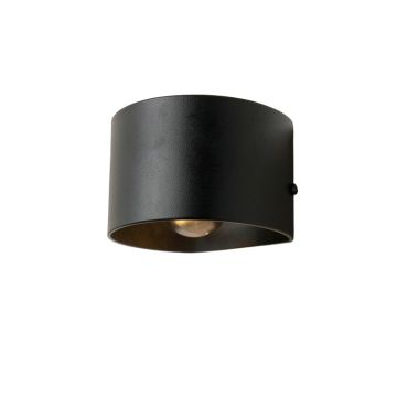 Ash Bluff Wall Sconce Mounted On A Plain Wall - Black