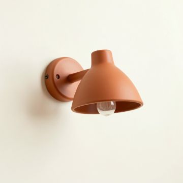 Reed Bridge Wall Sconce Mounted On A Plain Wall - Terracotta (synthetic illustration; no displayed measurements)