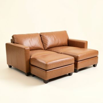Rosina 118.125 '' Wide Faux Leather Reversible Sofa & Chaise (synthetic illustration; no displayed measurements)
