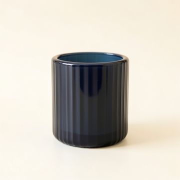 Sage Branch Empty Candle Holder - Navy (synthetic illustration; no displayed measurements)
