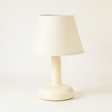 Pine Bluff Table Lamp With A Plain Fabric Shade - Cream (synthetic illustration; no displayed measurements)