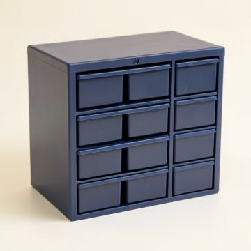 Hill Dell Small-Parts Storage Drawer Cabinet - Navy (synthetic illustration; no displayed measurements)