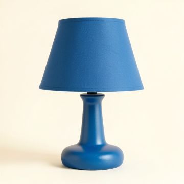 Juniper Branch Table Lamp With A Plain Fabric Shade - Blue (synthetic illustration; no displayed measurements)