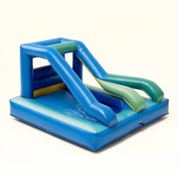 Double Side Inflatable Water Park With Climbing Wall (synthetic illustration; no displayed measurements)
