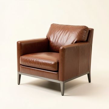 28 '' Wide Genuine Leather Armchair (synthetic illustration; no displayed measurements)