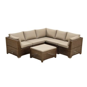 Finnbar Patio 7 Piece Rattan Sectional Seating Group With Cushions