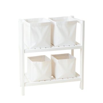 Alder Bluff Laundry Sorting Station With Plain Removable Bags - White