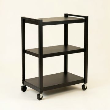 Meadow Canyon Empty Rolling Workshop Cart - Black (synthetic illustration; no displayed measurements)