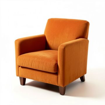 Upholstered Arm Chair In Orange (synthetic illustration; no displayed measurements)