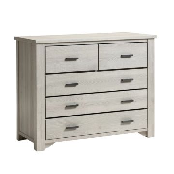 Extra Wide Dresser With 5 Drawer In Light Grey