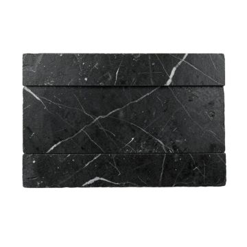 Glacial Black 6 '' X 24 '' Marble Stacked Stone Tile