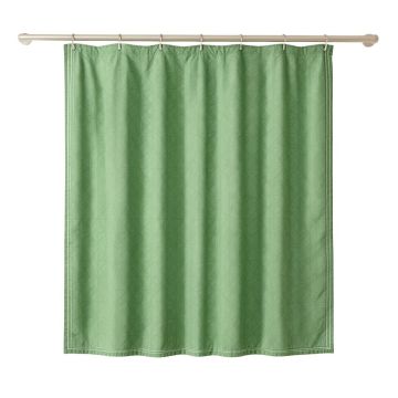 Aspen Crest Shower Curtain Hanging Flat From A Plain Rod - Green
