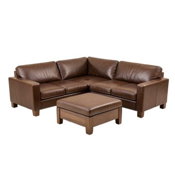 Weisman Faux Leather Reversible Modular Corner Sectional With Ottoman (synthetic illustration; no displayed measurements)