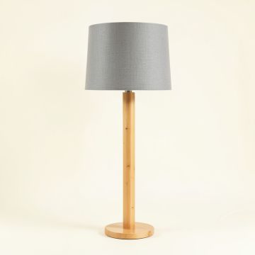 Maple Crossing Floor Lamp With A Plain Fabric Shade - Gray (synthetic illustration; no displayed measurements)