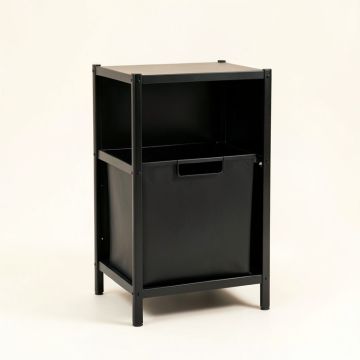 Field Crossing Freestanding Pull-Out Hamper Cabinet - Black (synthetic illustration; no displayed measurements)