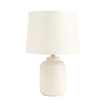 Willow Bend Table Lamp With A Plain Fabric Shade - White (synthetic illustration; no displayed measurements)