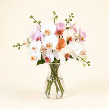 Dancing Lady Artificial Orchids Floral Arrangement In Vase (synthetic illustration; no displayed measurements)