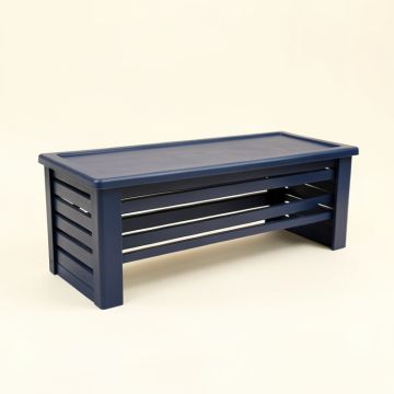 Summit Bluff Narrow Outdoor Storage Bench - Navy (synthetic illustration; no displayed measurements)