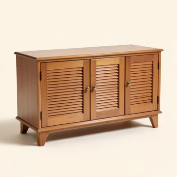 Retro Console Table Sideboard With Shutter Doors (synthetic illustration; no displayed measurements)